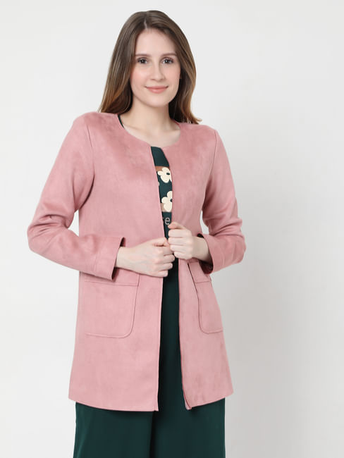 Pink Suede Overlay Jacket