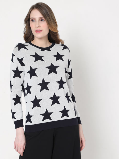 Grey Star Printed Pullover