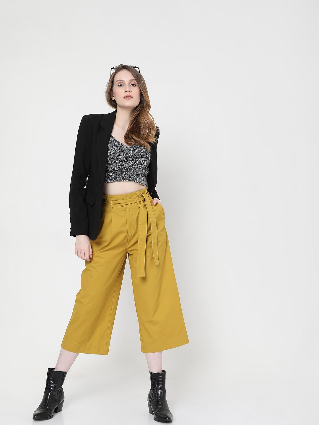 Mustard culottes outfit sale