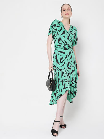 Green Printed Dress 