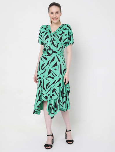 Green Printed Dress 