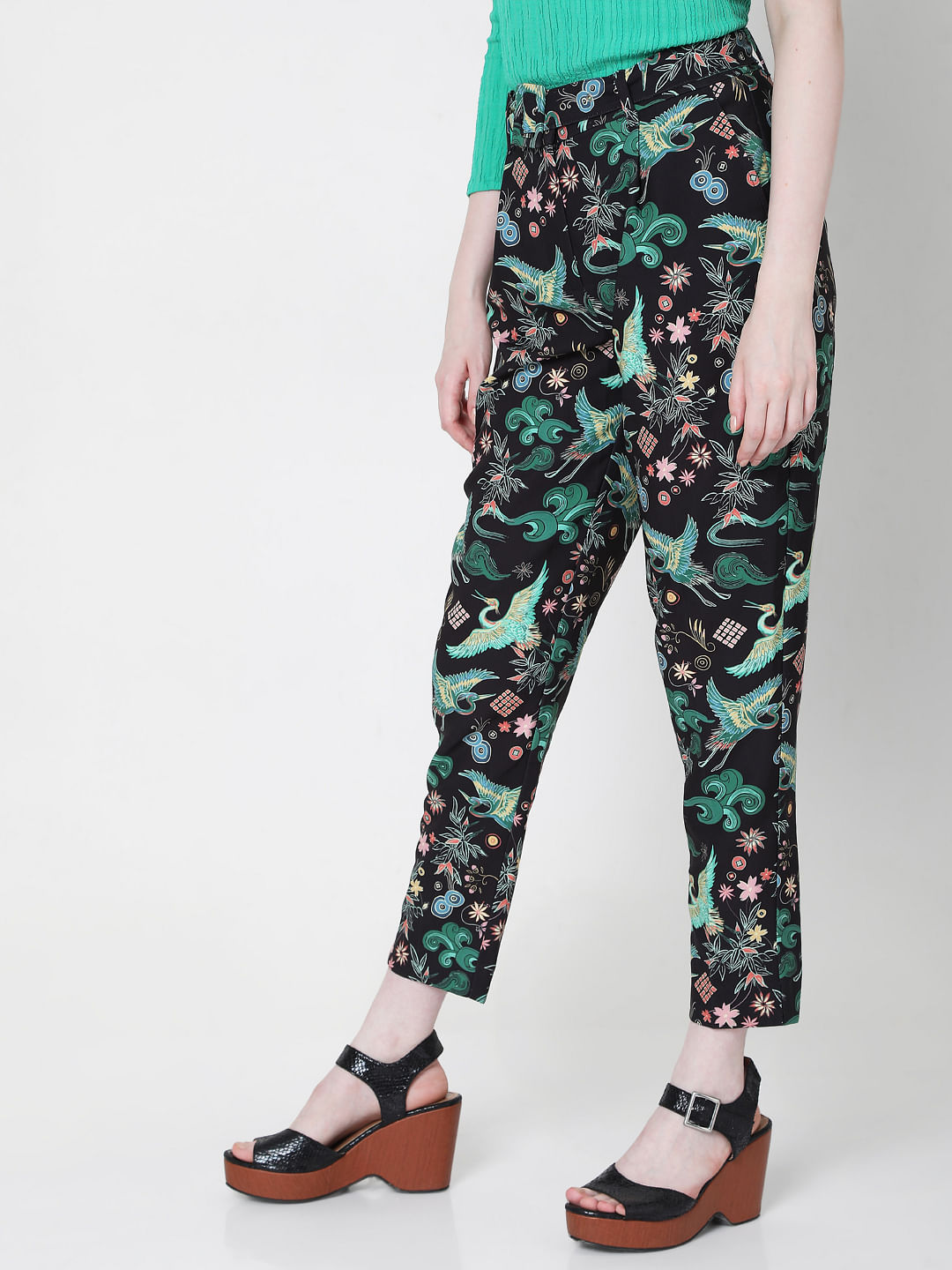 Buy MANGO Printed Trousers online  Women  87 products  FASHIOLAin