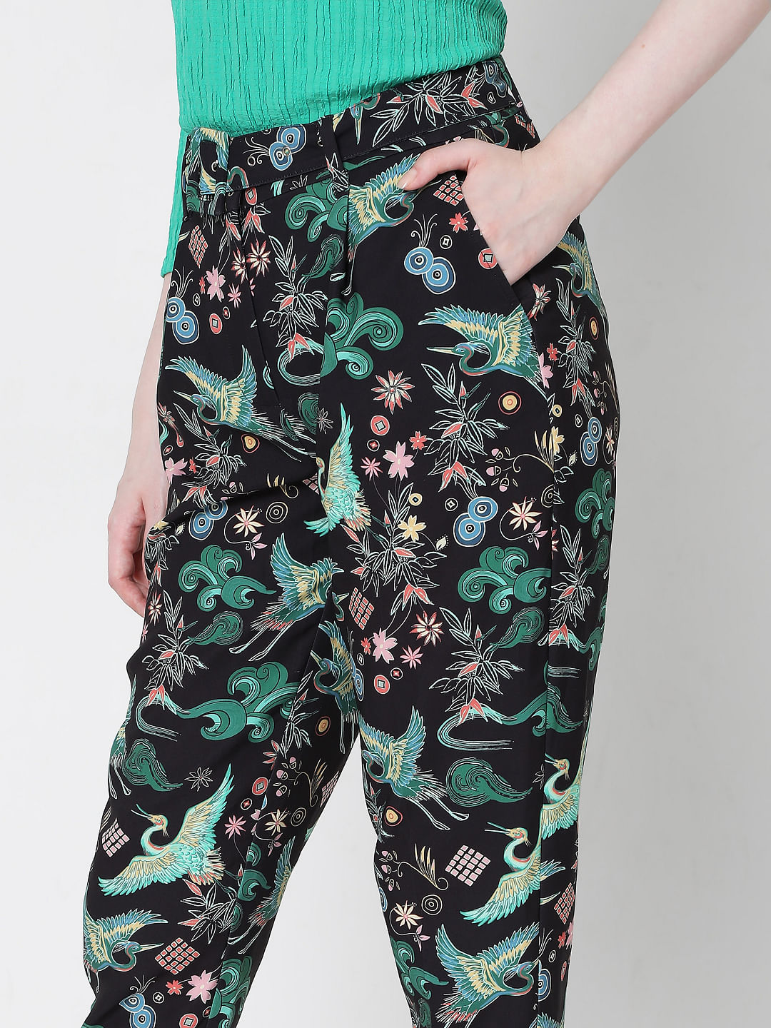 floral baggy trousers