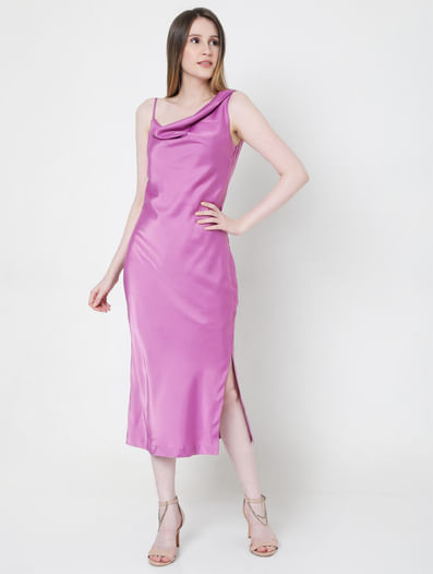 Purple Bodycon Midi Dress