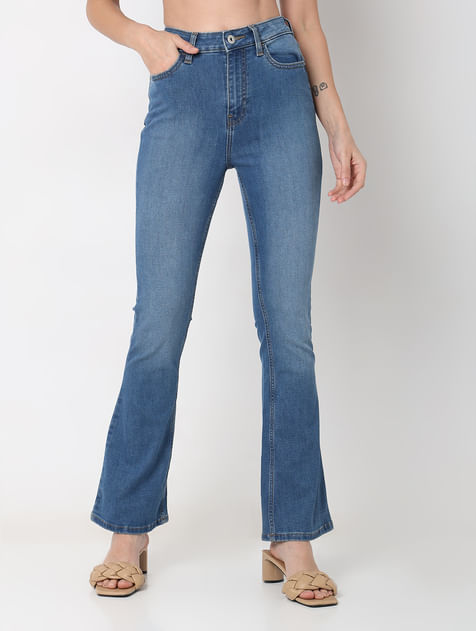 Blue High Rise Petra Bootcut Jeans