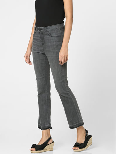 Grey High Rise Bootcut Jeans