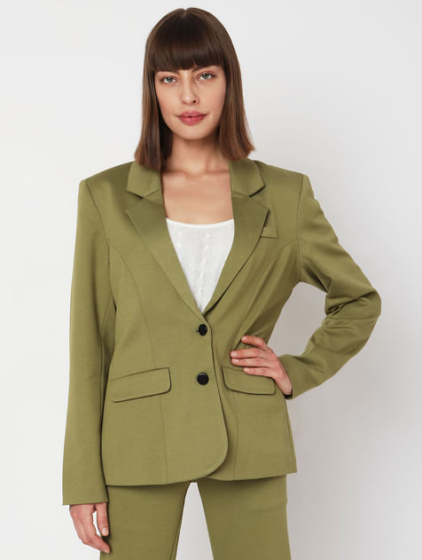 Olive Green Co-ord Set Formal Blazer