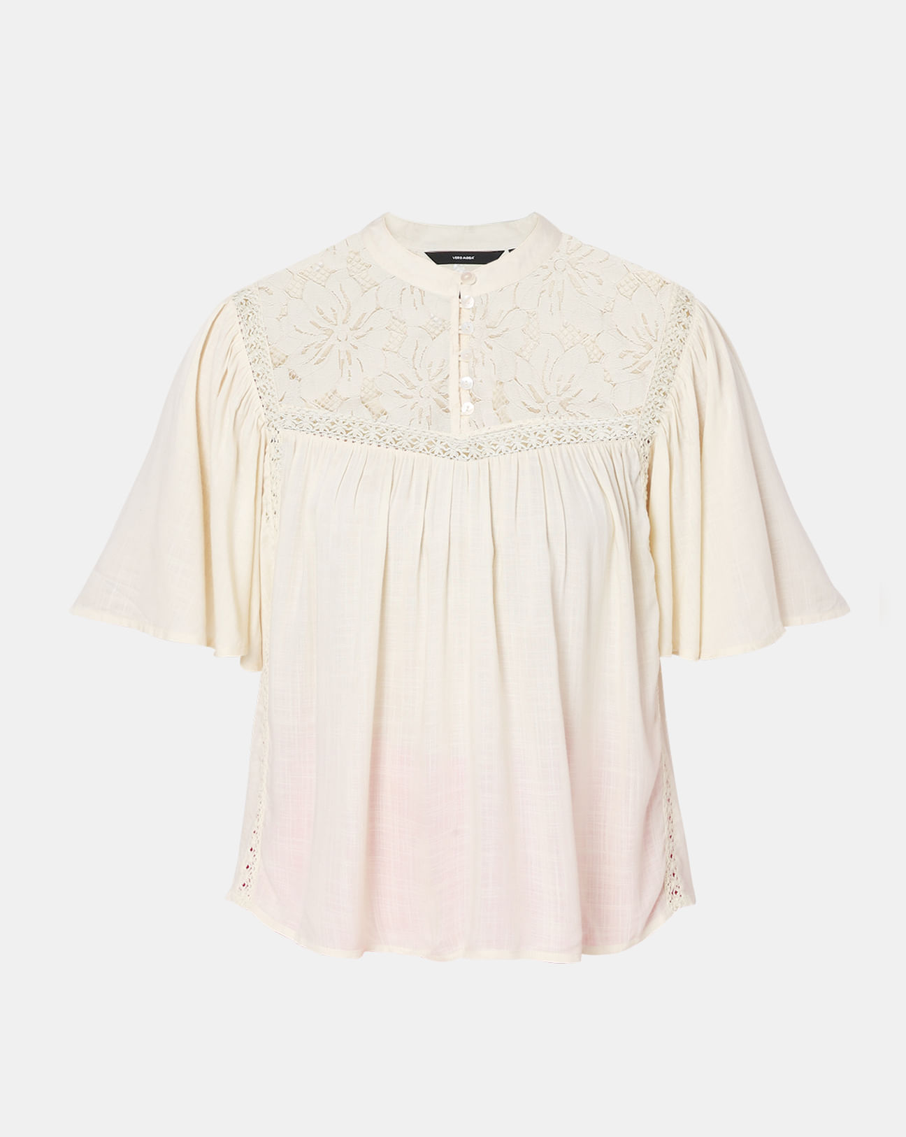 Ardene White Floral Fringed Lace Short Sleeves Poncho, Tops & T-shirts,  Ardene