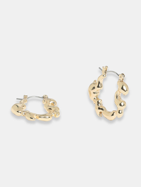 Golden Twisted Small Hoops