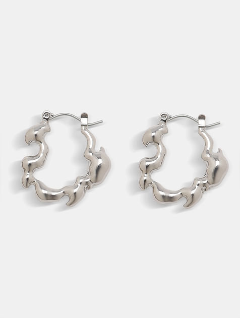 Silver Twisted Small Hoops