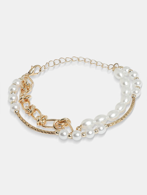 Golden Pearl Embellished Bracelet