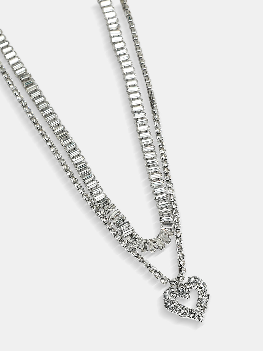 Cushion & Marquise Diamond Cluster Layered Station Necklace | Angara