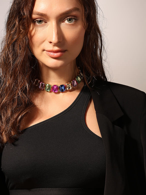 Multi-Colour Gemstone Choker Necklace