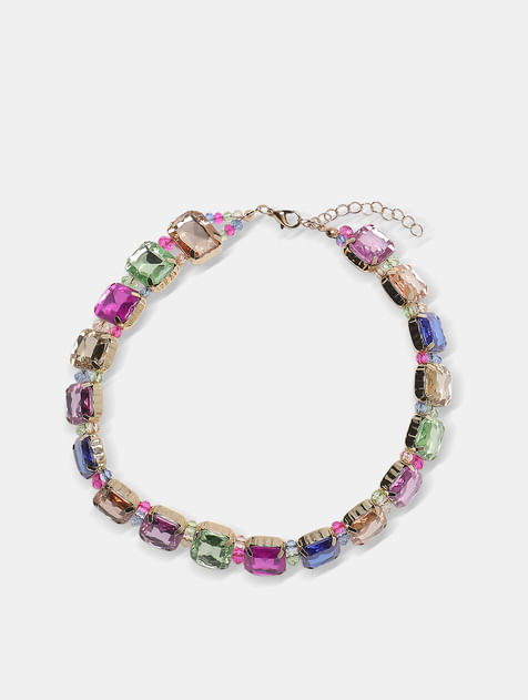 Multi-Colour Gemstone Choker Necklace
