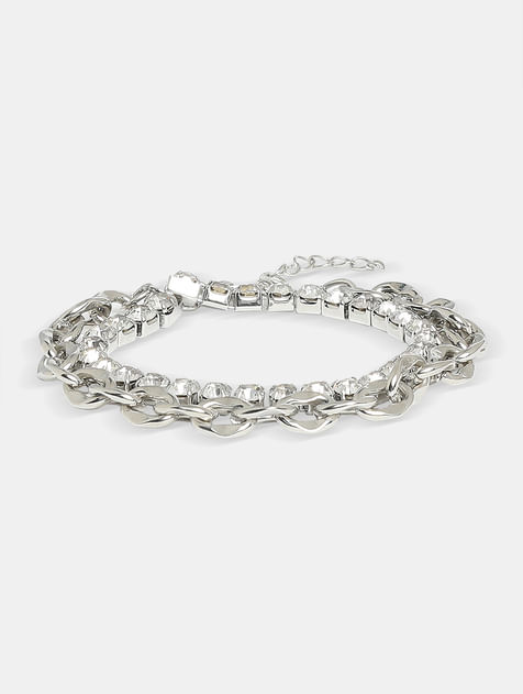 Silver Embellished Choker Necklace