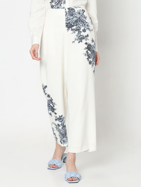 Summer Wish White Floral Trouser Co-Ord Set