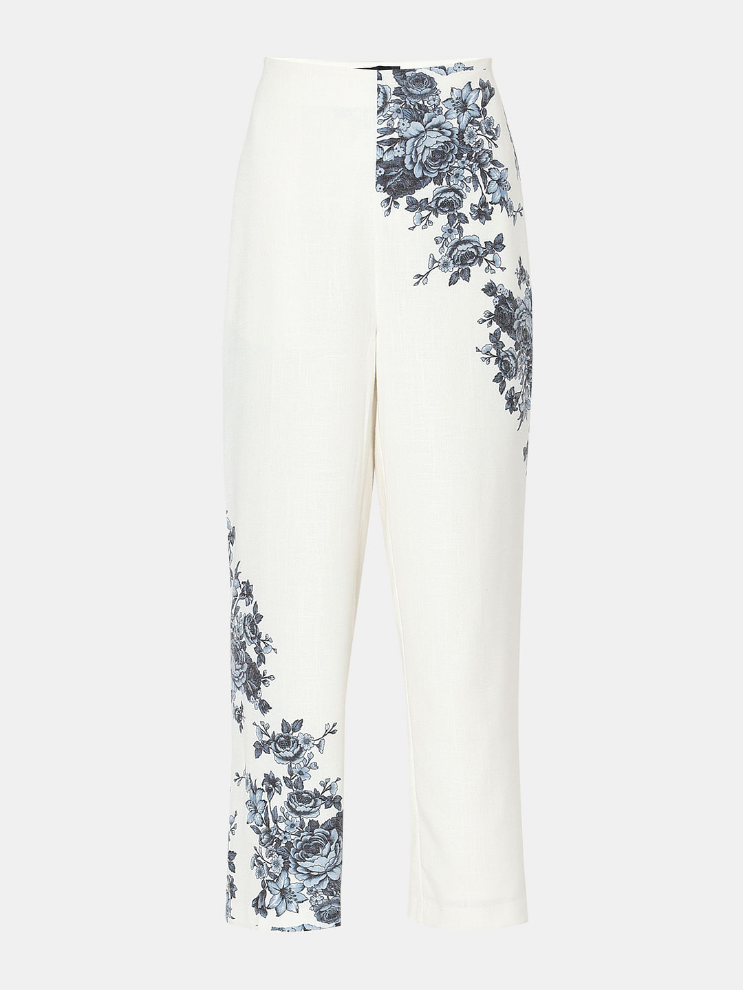 White Floral Co-ord Set Pants|166380201-Cloud-Dancer