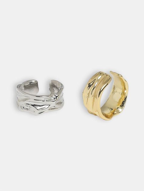 Pack Of 2 Rings - Gold & Silver