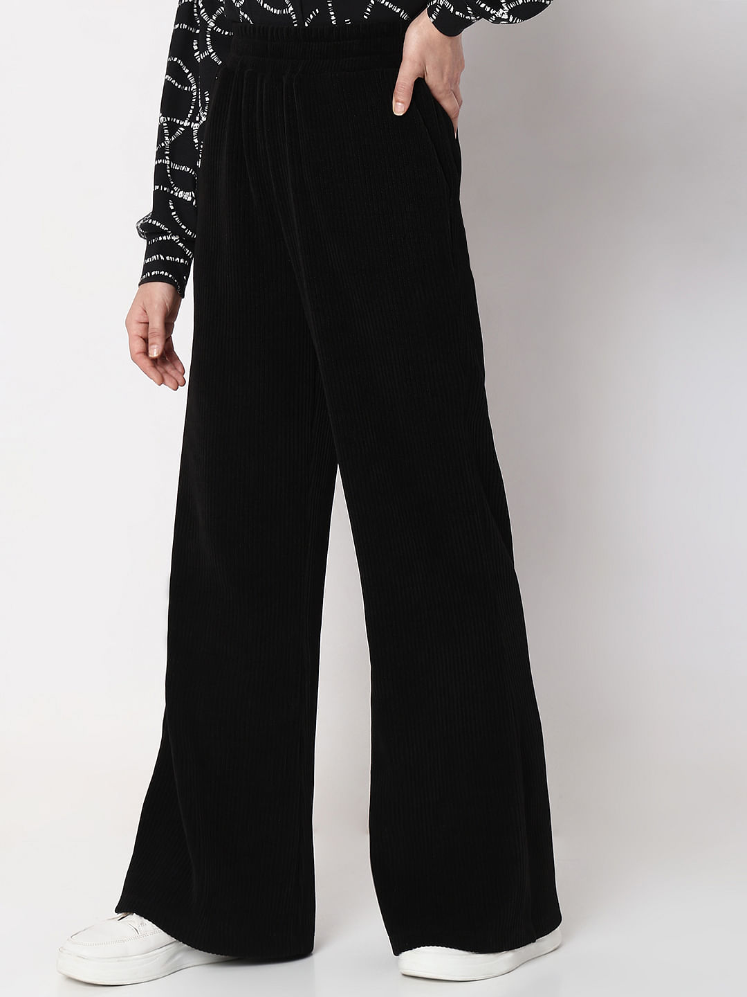Maroon Cotton Trouser For Women | Solid Regular Fit | सादा /SAADAA