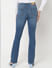 Blue Mid Rise Mildly Distressed Bootcut Jeans