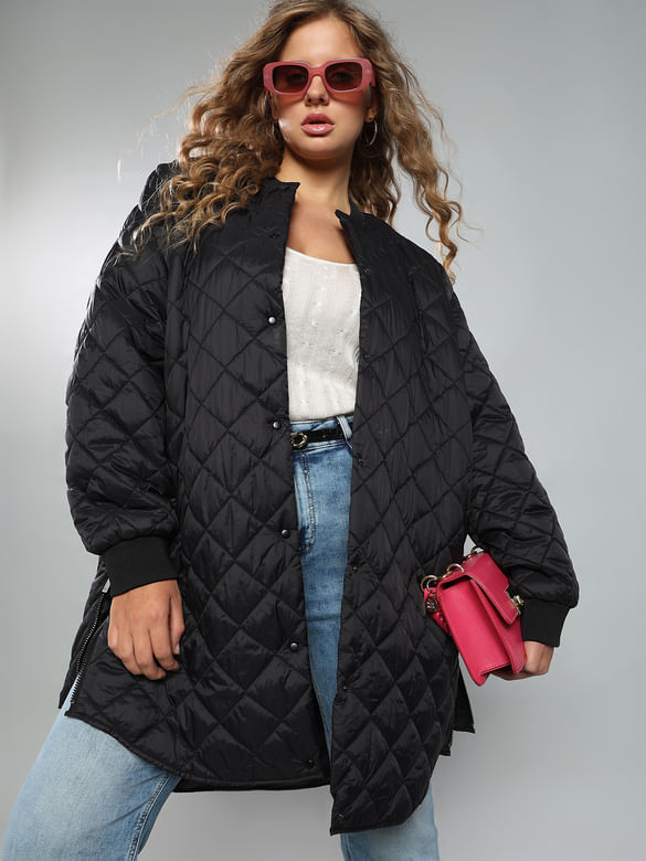 CURVE Black Quilted Puffer Jacket