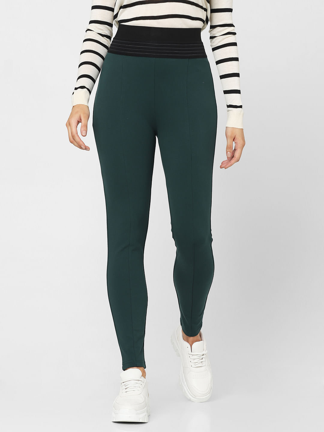 Green High Rise Skinny Fit Leggings