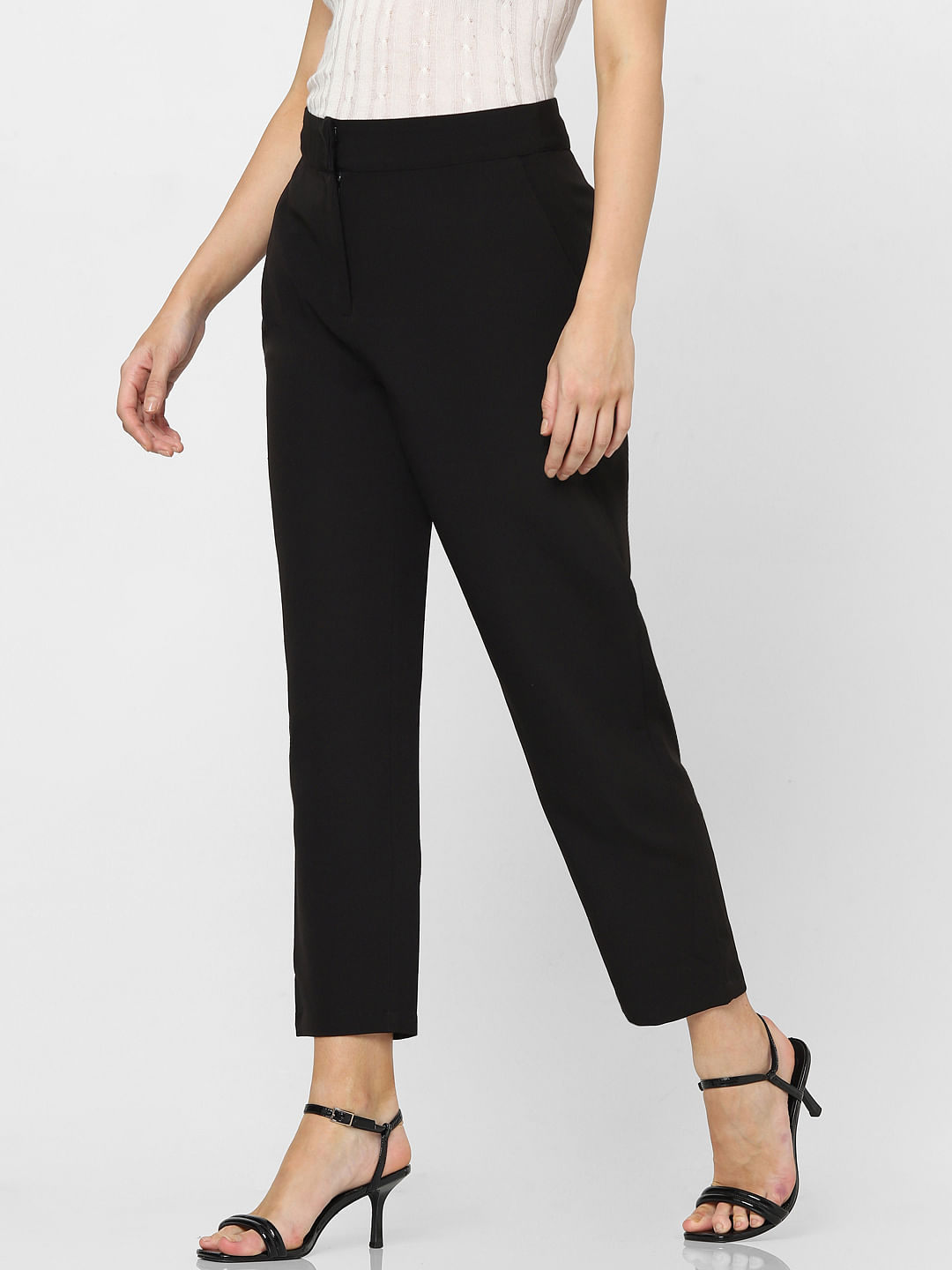 Medium Blue Solid Ankle-Length Casual Women Comfort Fit Trousers - Selling  Fast at Pantaloons.com