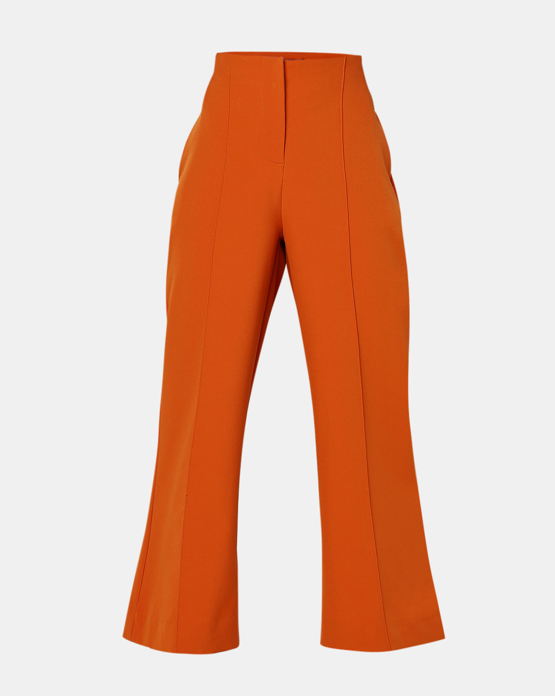 Orange High Rise Wide Leg Pants
