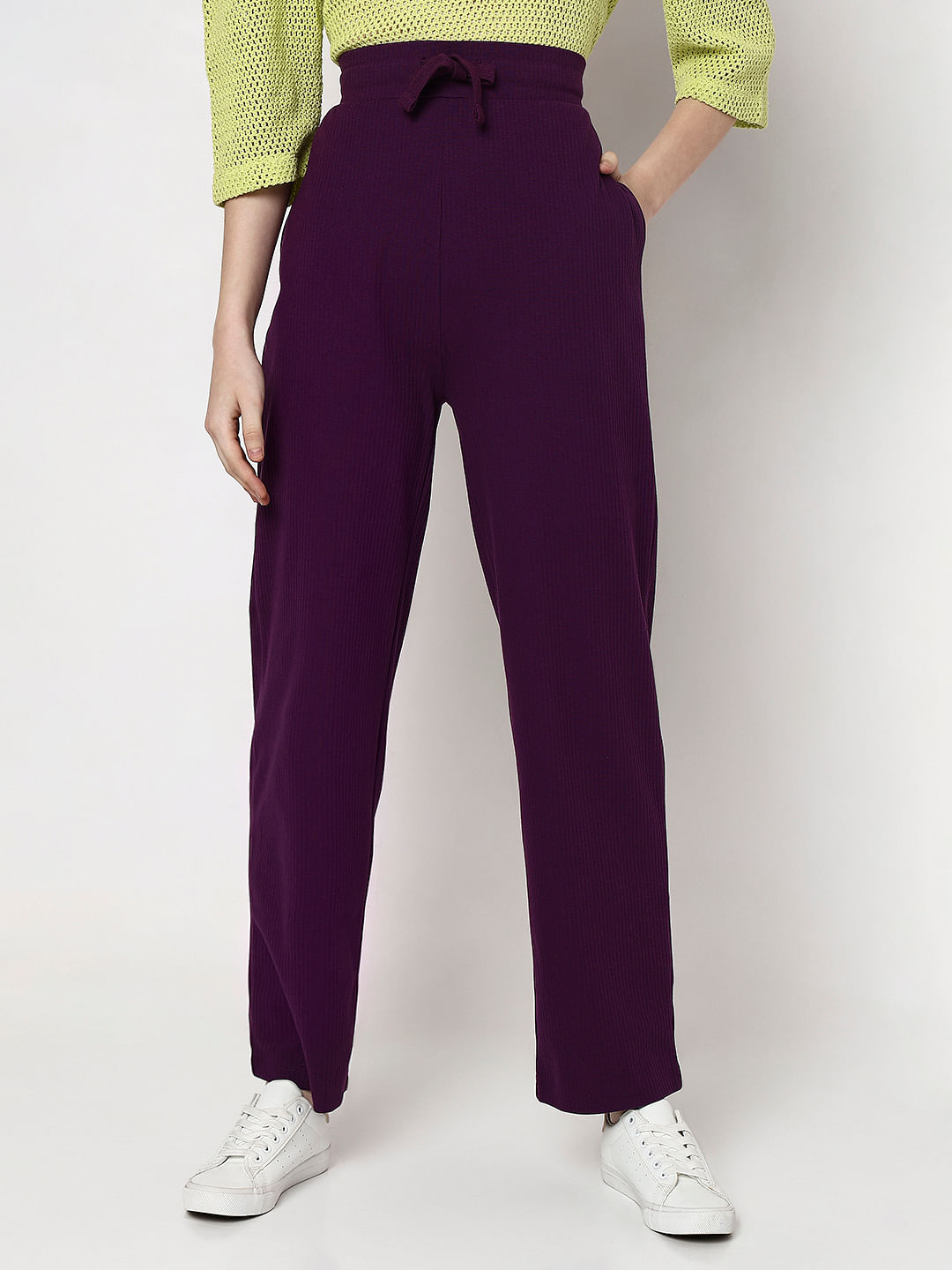 Women's Purple High-Waisted Pants & Leggings