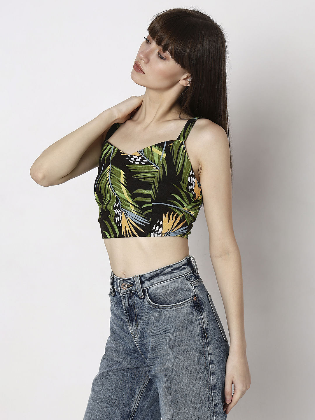 Crop top tropical sale