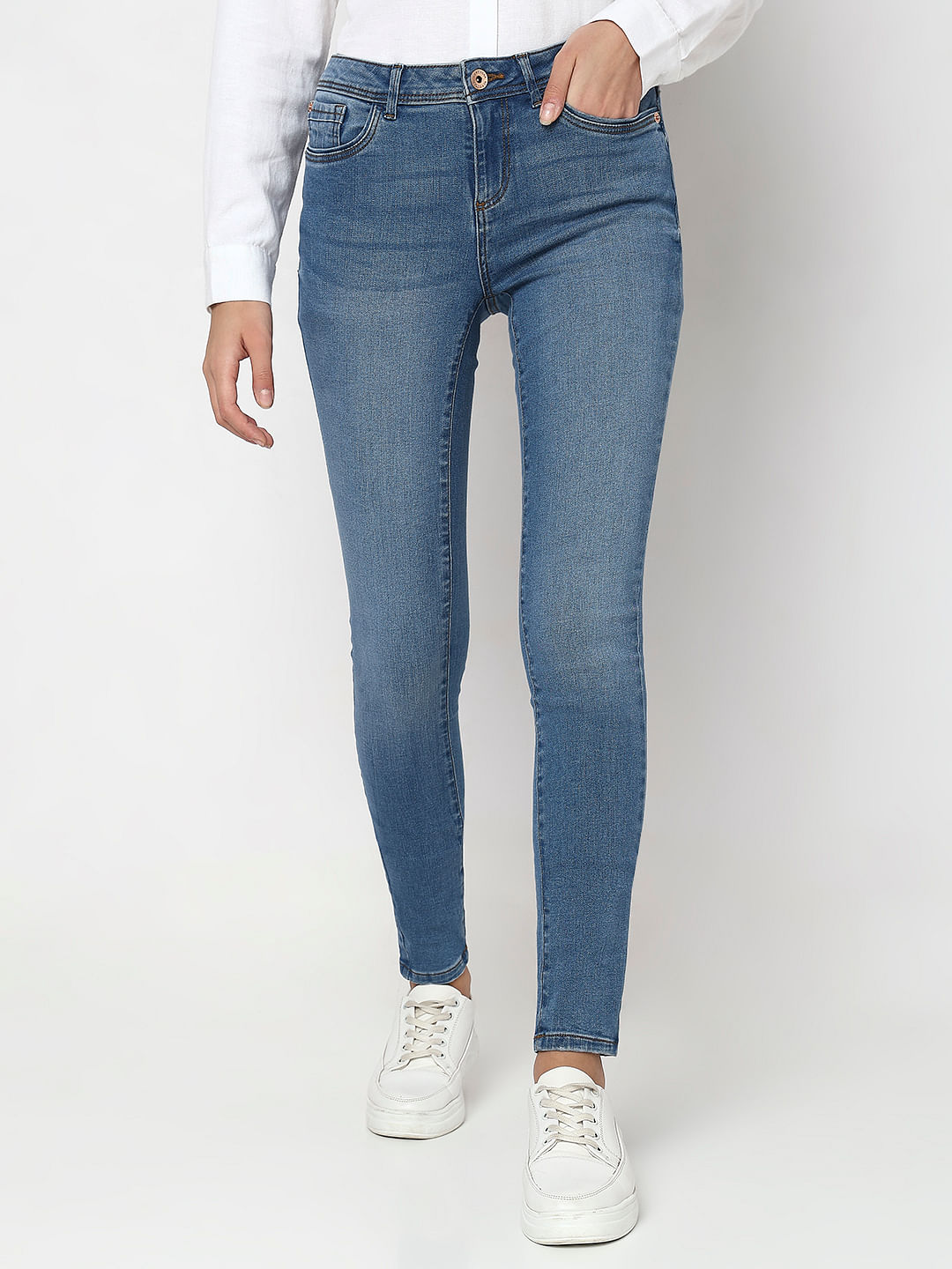 Buy MidWash LowRise Skinny Jeans Online at Best Prices in India  JioMart