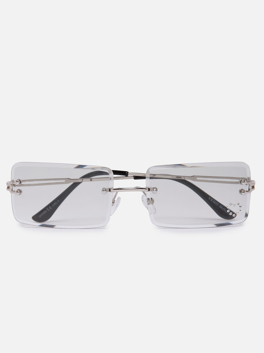 Clear cheap frameless sunglasses