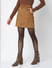 Brown High Rise Faux Suede Skirt