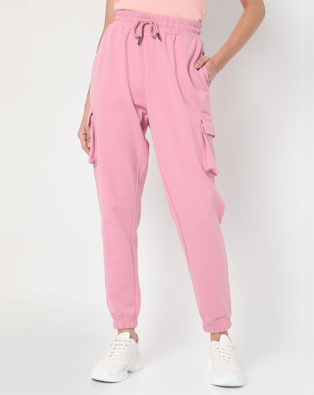 Women's High Rise Pink Regular Fit Joggers – Levis India Store
