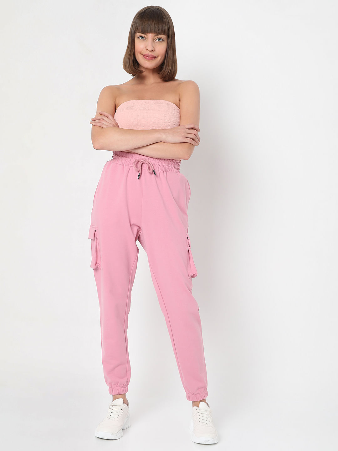 Pink high sales waisted joggers