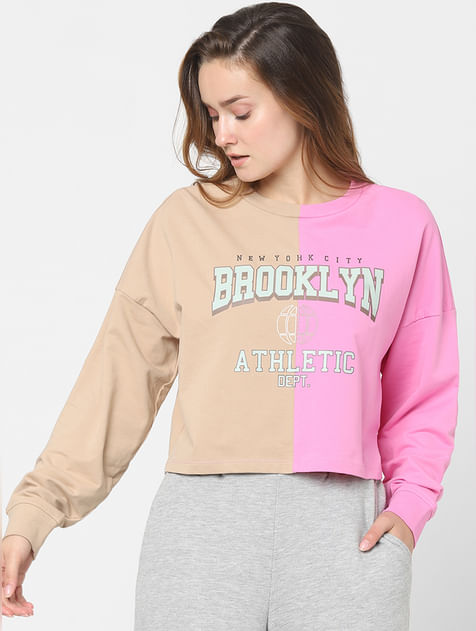 Pink Colourblocked Sweatshirt
