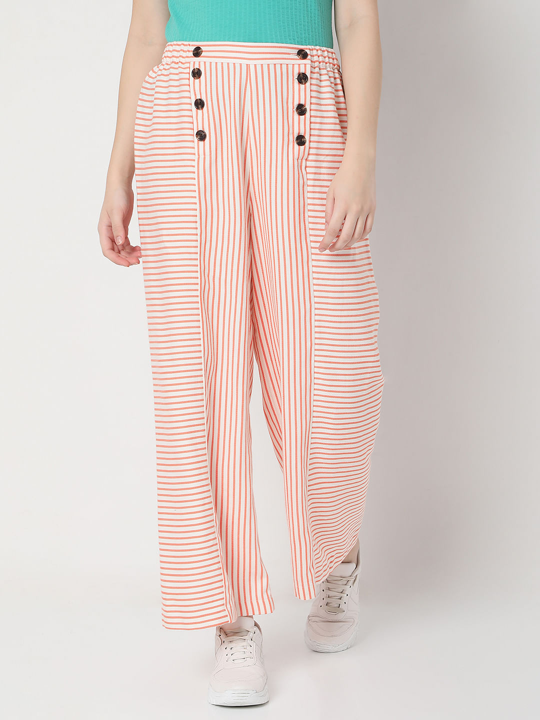 Mast  Harbour Women Brown  Navy Blue Striped Trousers Price in India  Full Specifications  Offers  DTashioncom