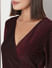 Wine Red Shimmer Wrap Dress