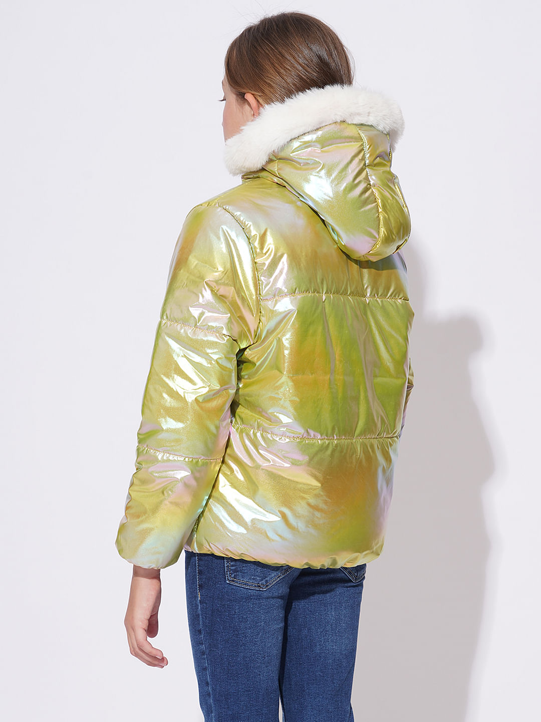 Green holographic jacket best sale