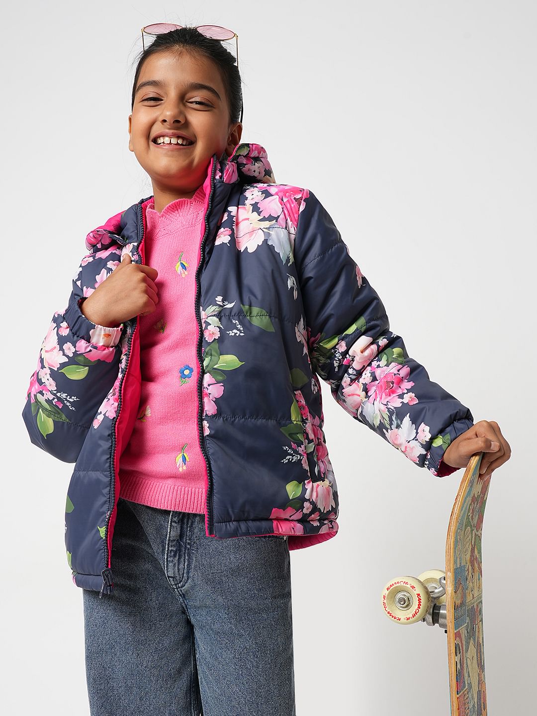 Girls floral outlet jacket