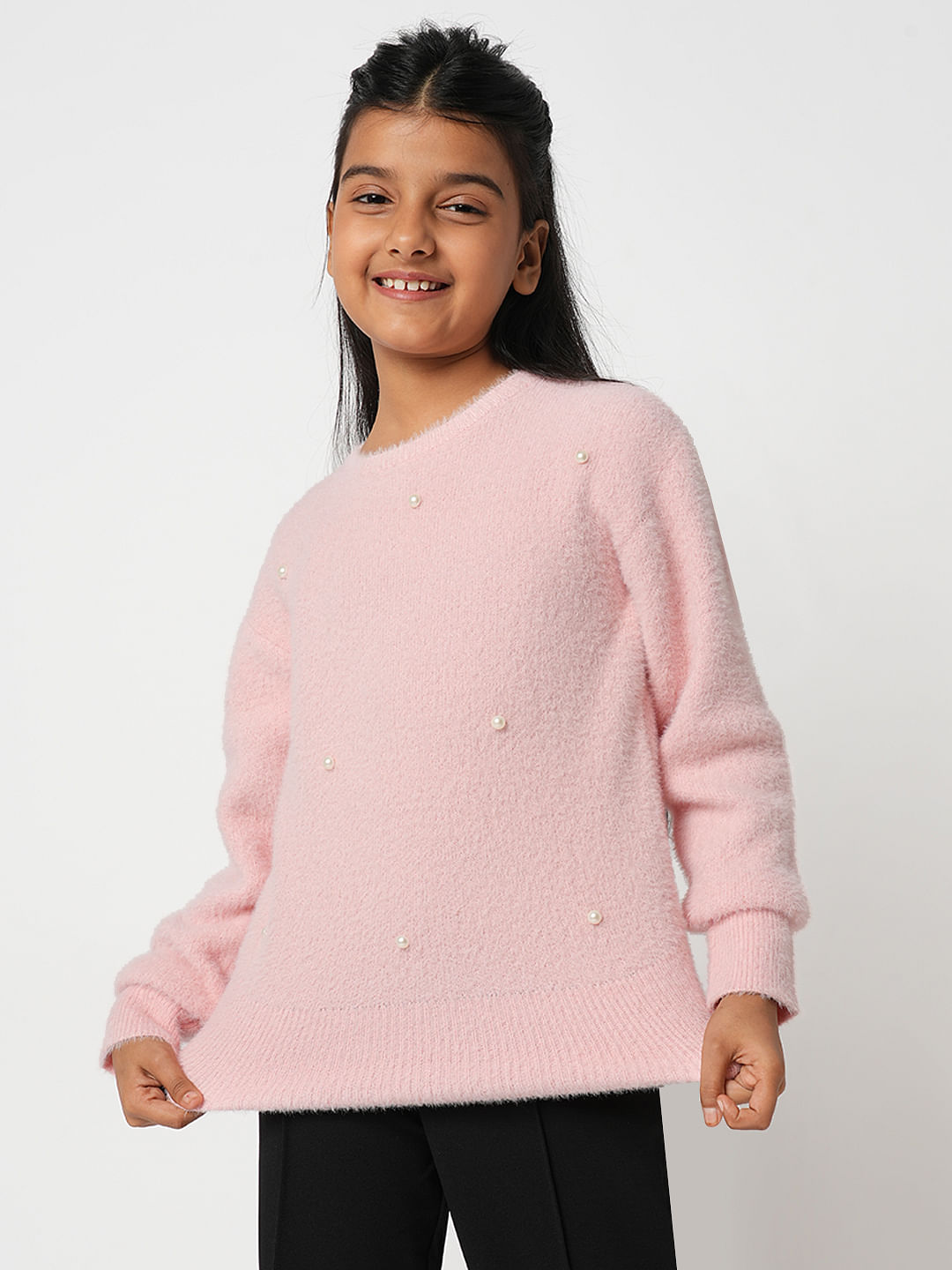 Pink shop pearl sweater