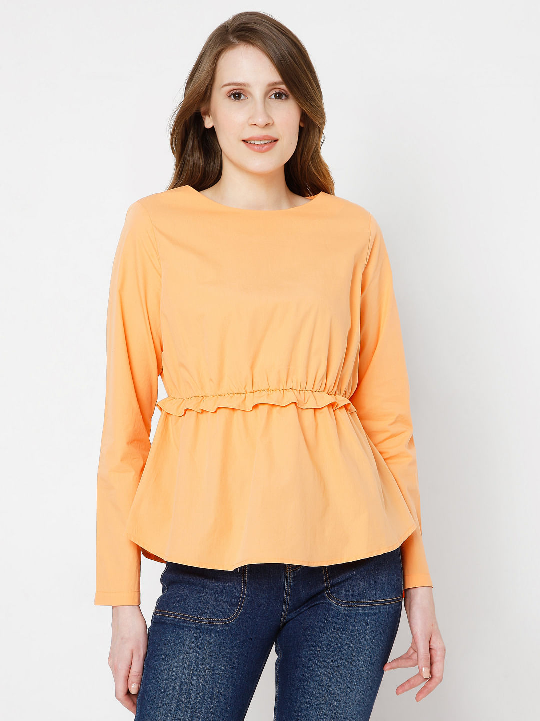 Orange cheap peplum top