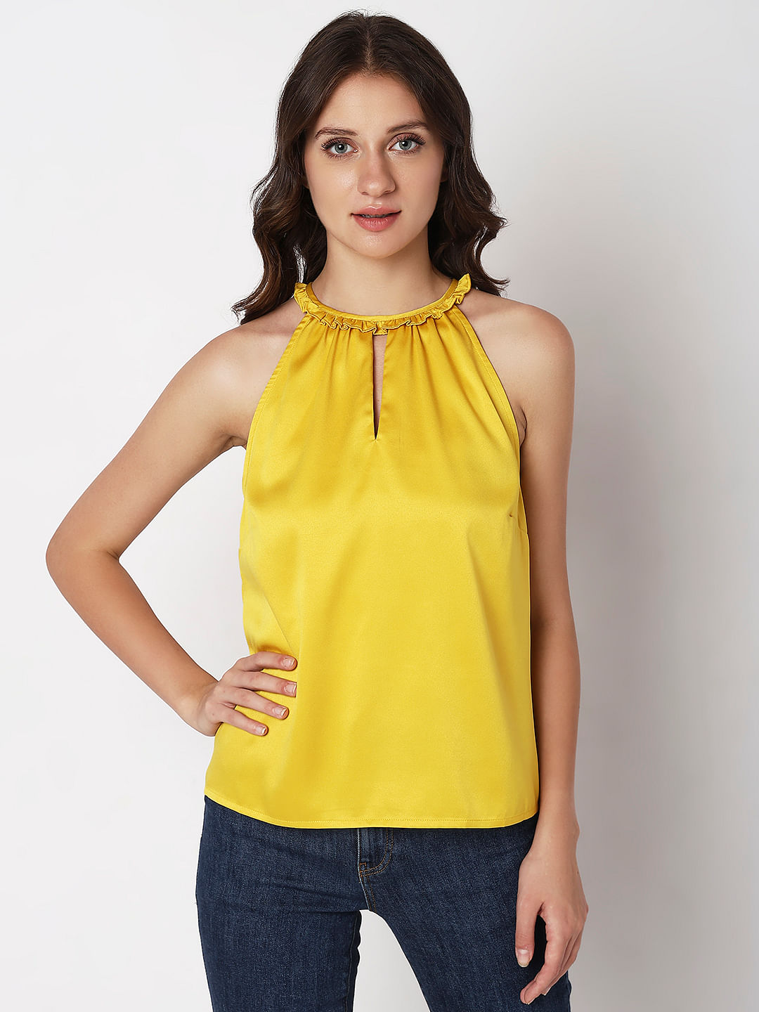 Buy Yellow Tops & T-Shirts for women online in India