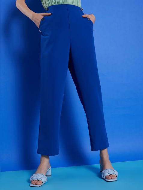 MARQUEE Blue High Rise Co-ord Set Pants
