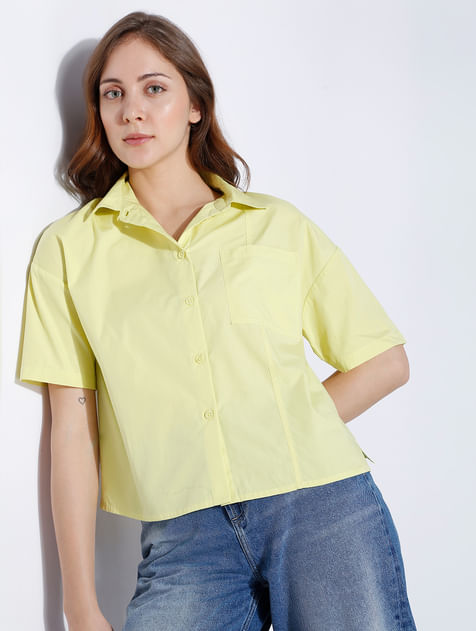 Green Boxy Fit Shirt