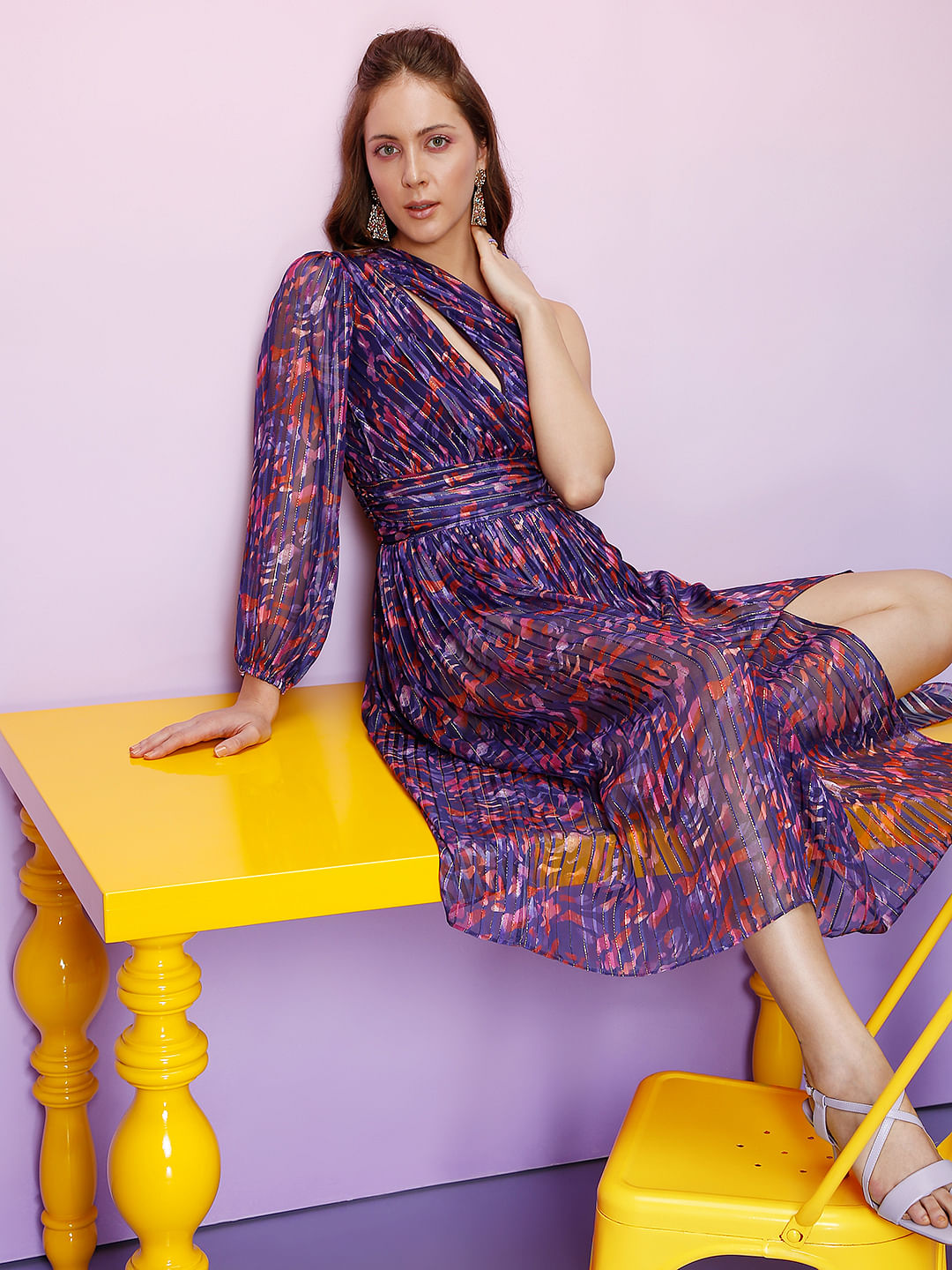 Blue hotsell printed dress