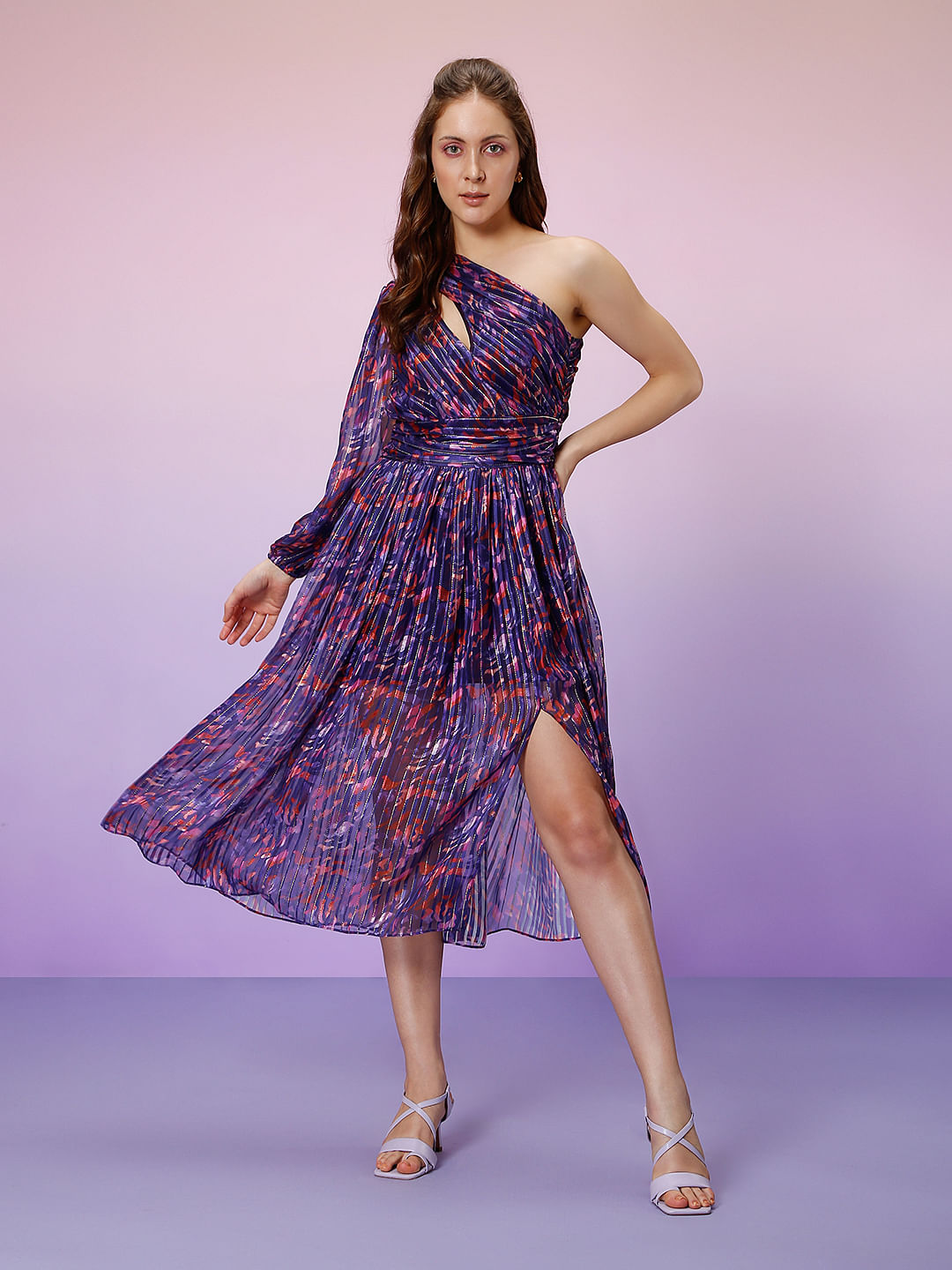 Blue printed clearance dress