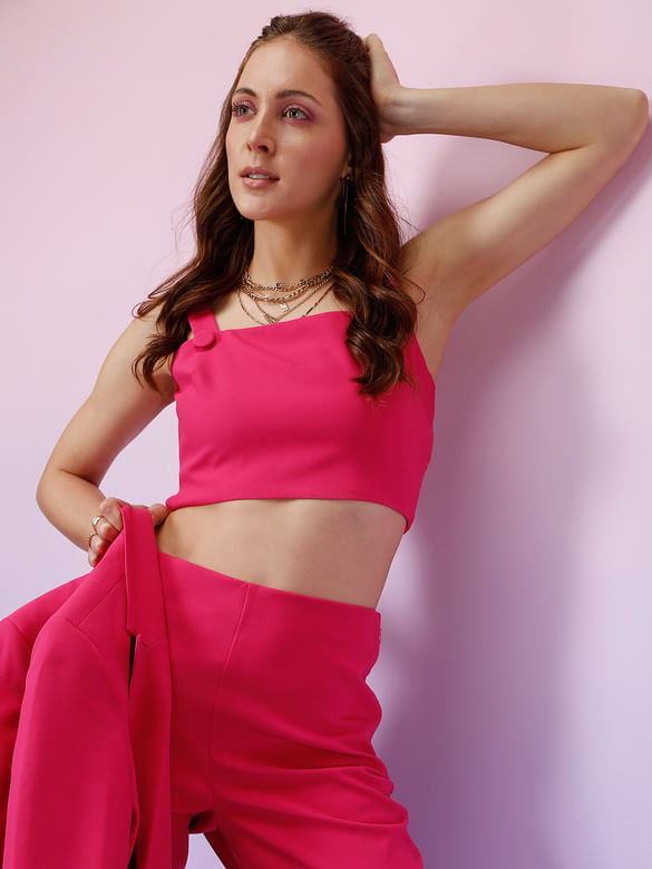 MARQUEE Pink Crop Co-ord Top