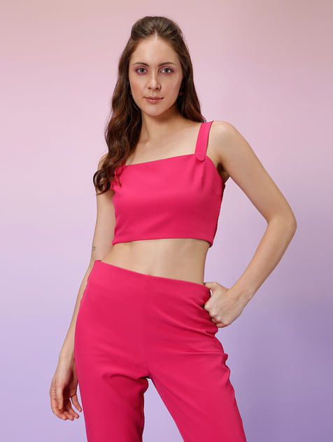 MARQUEE Pink Crop Co-ord Top