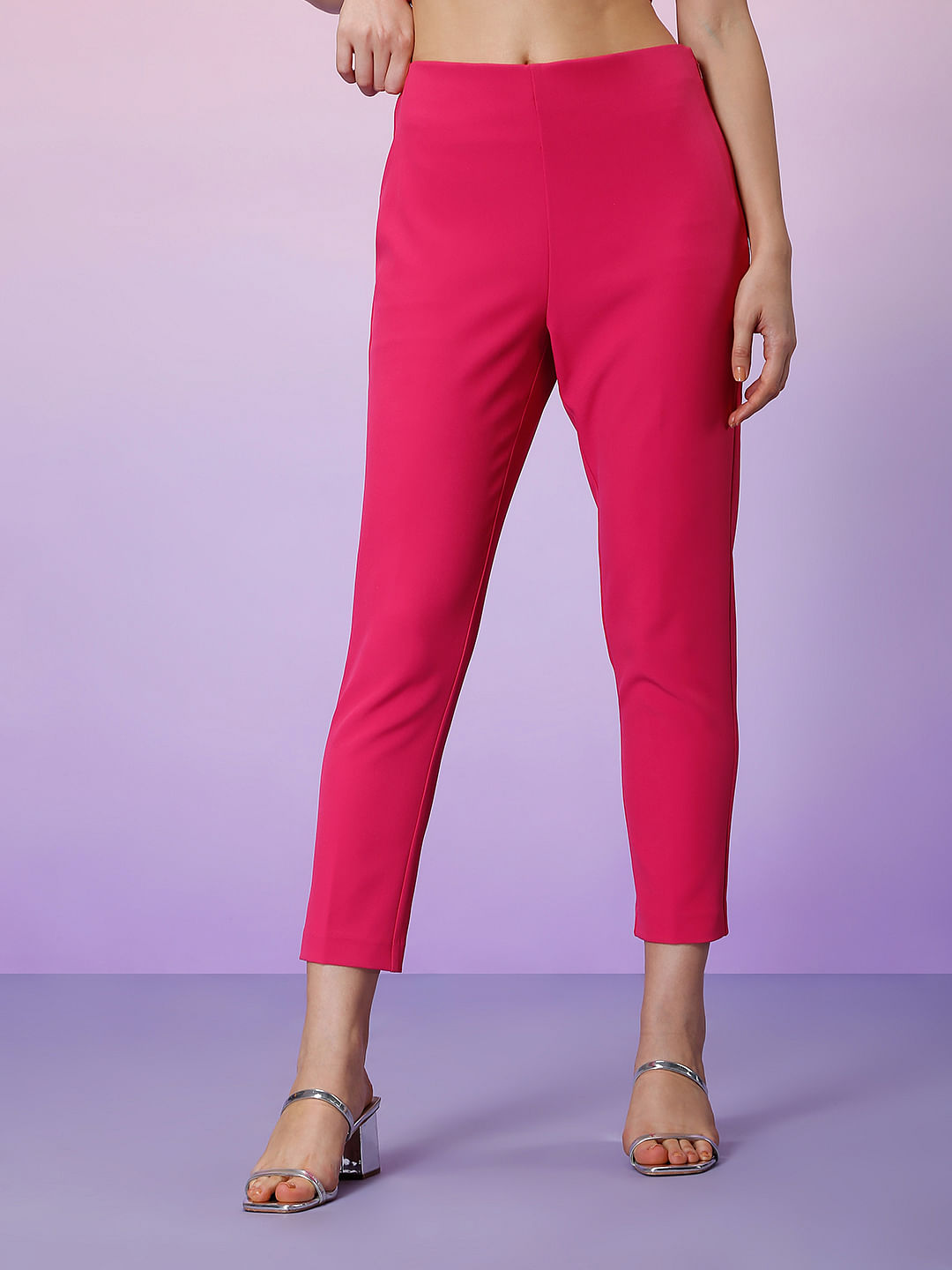 Pink High Rise Tailored Coord Pants